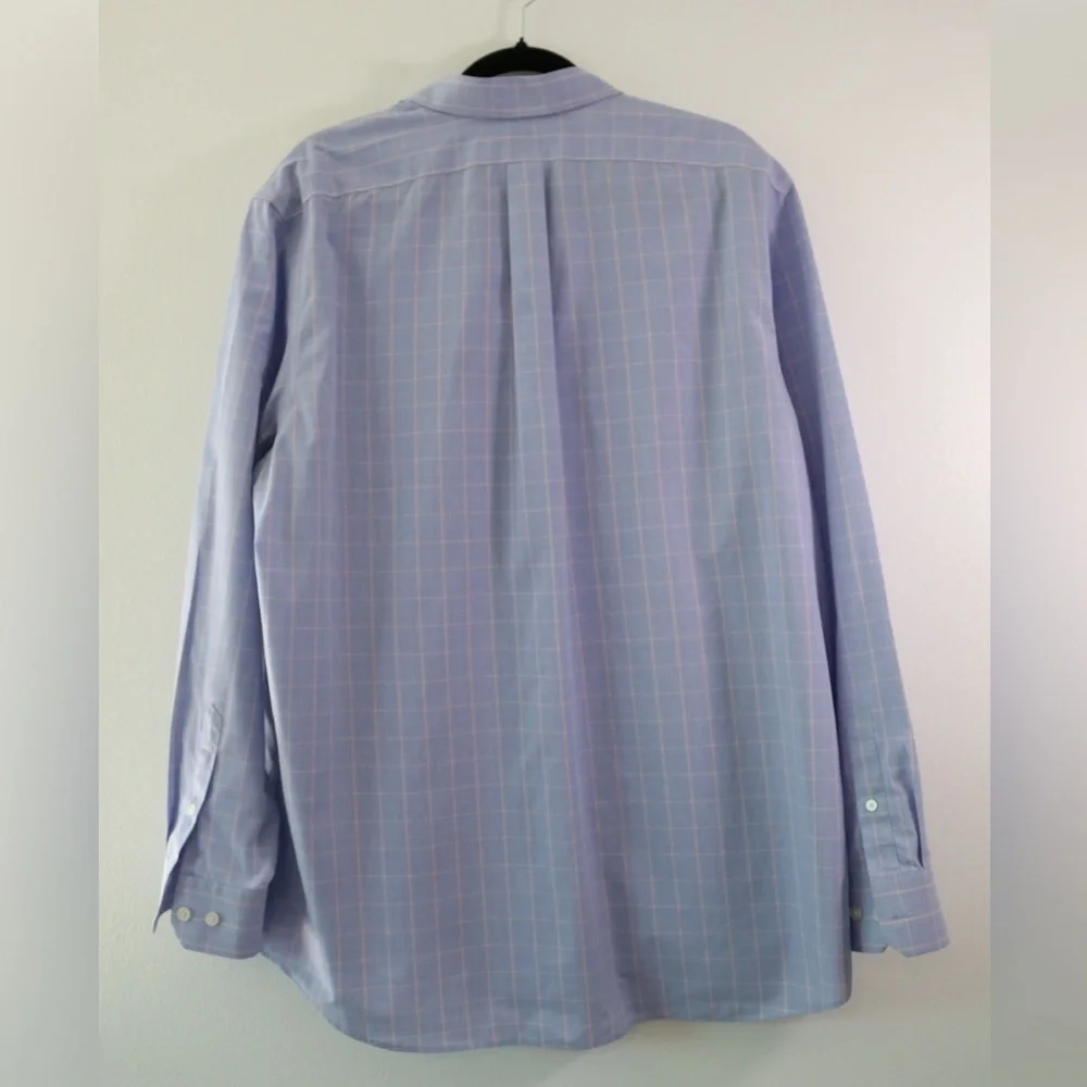 Banana Republic Lavender Checkered Dress Shirt XL 17-17 1/2